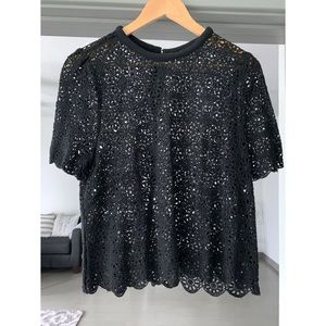 {ASTR} Black Lace Top - Size M